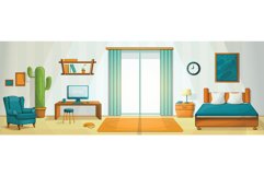 Interior room concept background, cartoon style Product Image 1