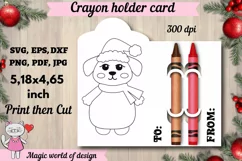 Christmas dog Coloring Crayon Holder Card svg Product Image 1