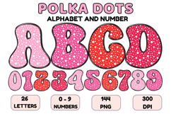 Polka Dots Alphabet Letters &amp; Numbers Clipart PNG 300DPI Product Image 1