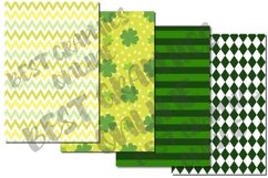 St Patricks Shamrock Pattern Digital Papers Set Product Image 4