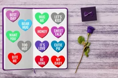 Valentine's Conversation Hearts Cliparts I Love Hearts Product Image 3