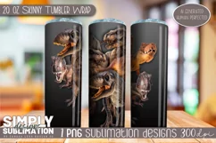 3D Kids Seamless Sublimation Skinny Tumbler Wrap| 20oz | Png Product Image 2