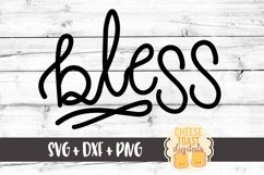 Bless - Hand Lettered Religious SVG PNG DXF Cut Files Product Image 1