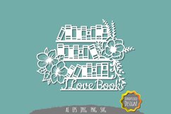 Floral Bookshelf Papercut Product Image 1