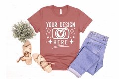 Bella Canvas 3001 Heather Mauve Mockup, Unisex Tshirt Mockup Product Image 1