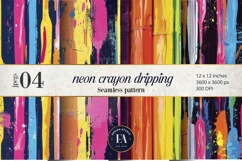 Neon Crayon Drip Texture | Bright Dripping Crayon Pattern Product Image 1