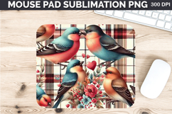 Watercolor Bird Mouse Pad Sublimation - Valentines PNG Product Image 1