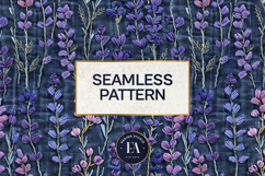 Embroidered Denim Digital Paper| Floral Denim Pattern Product Image 3