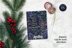 Embroidered Denim Digital Paper| Floral Denim Pattern Product Image 4