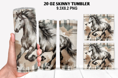 Horse Skinny Tumbler 20oz Wrap Design, Animal Tumbler Wrap Product Image 1