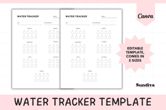 Water Tracker Editable Template 1 | Weekly Day-by-Day Product Image 1