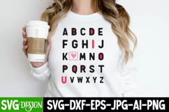 ABCd I Love U Alphabet SVG | Valentine's Day SVG Cut File Product Image 2