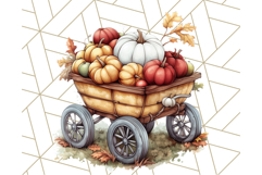 Fall Dinosaur PNG Clipart with Autumn Elements, Cute Dino Product Image 3