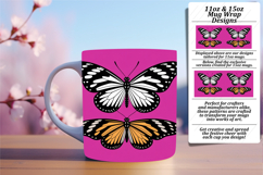 Stylish 15oz Mug Wrap Png Artwork , Butterfly Product Image 1