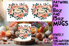 Heart Made of Flowers Mug Wrap for Sublimation Product Image 1