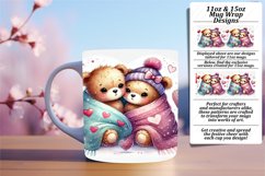Gorgeous 15oz Mug Wrap Png Template , Valentine Bear Product Image 1