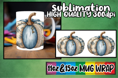 Refreshing moments sublimation mug wrap, Pumpkin Watercolor Product Image 1