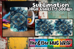 Cheerful sunsets sublimation mug wrap, Watercolor Pattern Product Image 1