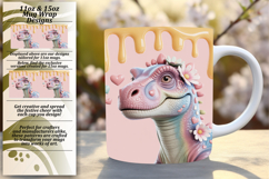 Inspiring 15oz Mug Wrap Png Template , Cute Dino Product Image 1