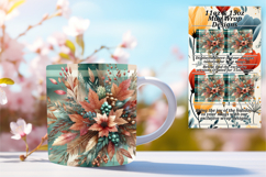 Elegant 15oz Mug Wrap Png Artwork , Autumn Flower Product Image 1