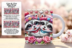 Charming 11oz Mug Wrap Png Design , Sweet Animals Product Image 1