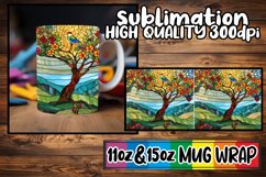 Enigmatic Stained Glass Mug Wrap Sublimation 11oz/15oz Product Image 1