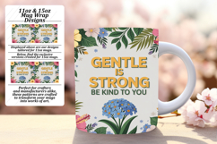 RADIANT 15oz Mug Wrap PNG Design , Flower Quote Product Image 1
