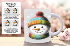 Artful 11oz Mug Wrap Png Artwork , Snowman Product Image 1