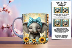 Vibrant 11oz Mug Wrap Png Template , Cute Animals Product Image 1