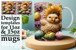 Colorful 3D Easter Bunny Mug Design 11oz Product Image 1