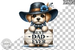 Best Dad Ever Sublimation - Father's Day Dog Clipart PNG Product Image 1