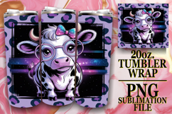 SWEET ADVENTURES 20oz TUMBLER WRAP, Cute Cow Product Image 1