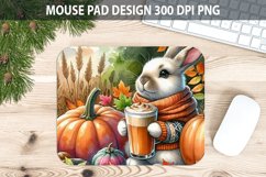 Watercolor Bunny Mouse Pad Sublimation - Animal PNG Design Product Image 1
