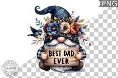 Best Dad Ever Sublimation - Father's Day Gnome Clipart PNG Product Image 1