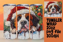 Sublimation Winter Tumbler Wrap Peeking Dog Holiday Design Product Image 1