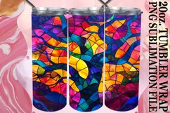 Stained Glass Tree Tumbler Wrap 20oz Sublimation Art Product Image 1