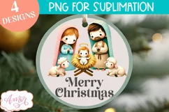 Nativity ornament PNG, Christian Christmas ornaments PNG Product Image 3