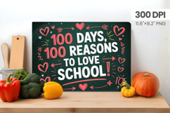 100 days of school Cutting Board PNG Design, Teacher PNG Product Image 1