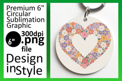 Playful Circle Design Coaster PNG , Flowers Heart Product Image 1