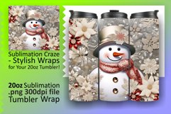 Winter Delights in 3D Snowman Tumbler Wrap Design Product Image 1