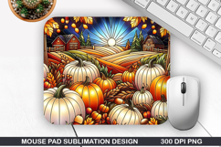Pumpkin Mouse Pad Sublimation, Halloween Mouse Pad PNG Product Image 1