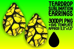Neon Bliss Teardrop Earring Sublimation Design Product Image 1