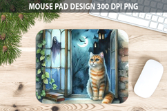 Watercolor Cat Mouse Pad Sublimation - Animal PNG Product Image 1