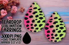 Gradient Leopard Pattern Teardrop Earring Wrap Stylish PNG Product Image 1