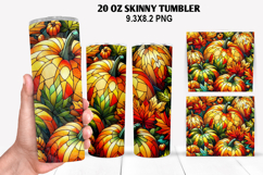 Pumpkins Skinny Tumbler 20oz Wrap Design, Halloween Tumbler Product Image 1