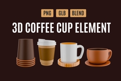 Modern 3D Coffee Cup Pack 03 Product Image 1