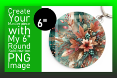 Vibrant Round Design Coaster Template , Autumn Flower Product Image 1