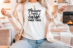 Funny Quilting Quote SVG For Quilters | Measure Twice Product Image 4