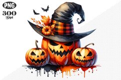 Halloween Pumpkins Sublimation - Clipart PNG Design Product Image 1