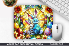 Bunny Mouse Pad Sublimation, Easter Mouse Pad PNG Product Image 1